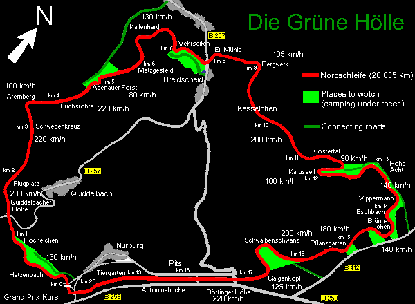 Nordschleife Circuit Map