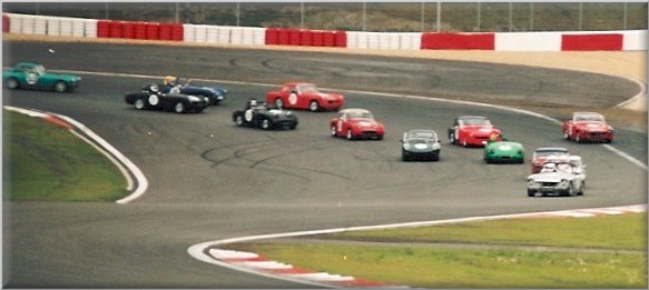 Richard Evans on his his first racing lap at the 'Ring leads the pack